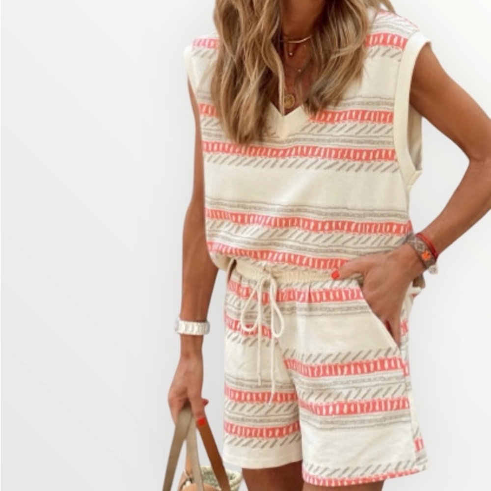 Striped Sleeveless Set